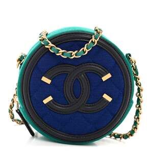 Chanel Jersey Quilted Cc Filigree Round #235989C19B